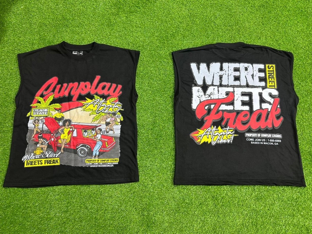 Black gunplay sleeveless shirt